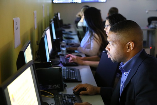 Students in Cyber Lab